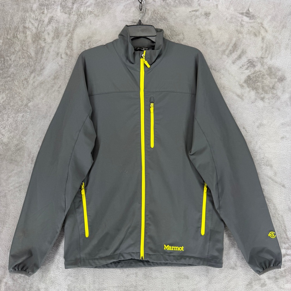 Marmot Jacket Mens Large Gray M3 Softshell Full Zip Outdoor Hiking P98260